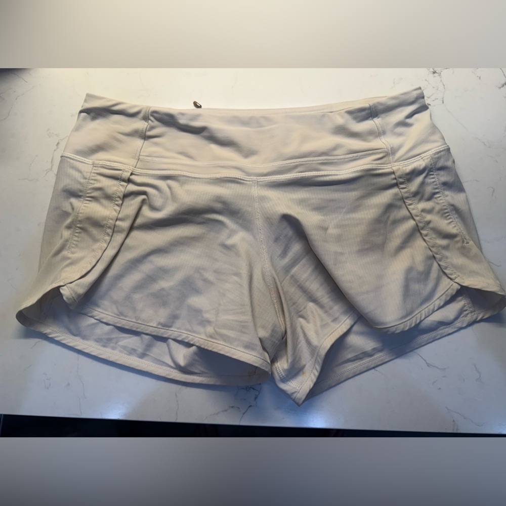 White Lululemon speed up shorts